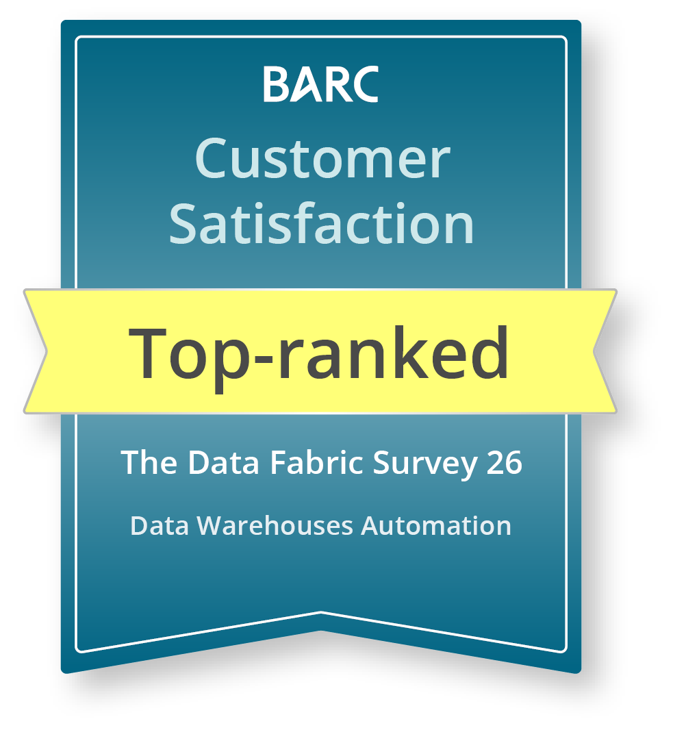 BARC Top-ranked — Customer Satisfaction 2026 – The Data Fabric Survey 26